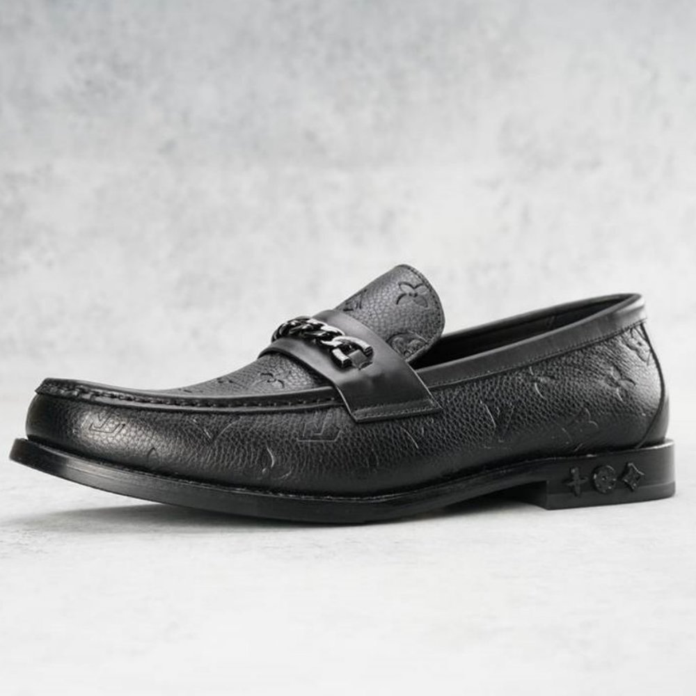 Authentic Louis Vuitton Monogram Black Leather Loafer